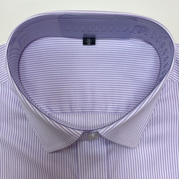 ✔️ Men’s burgundy stripe button down shirt (slim cut) - Picture 5 of 8
